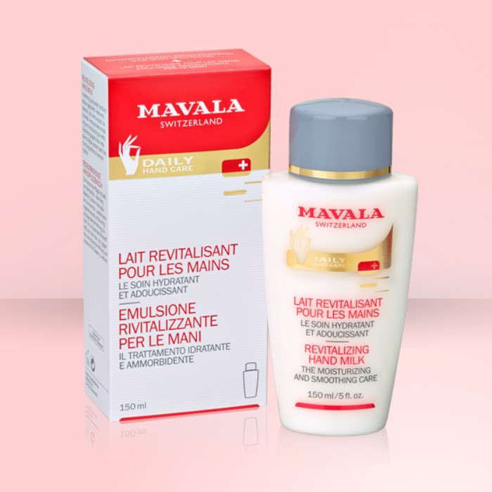 MAVALA cuidado y belleza para uñas, piel alta calidad. CUIDADO DIARIO Leche revitalizante para manos.