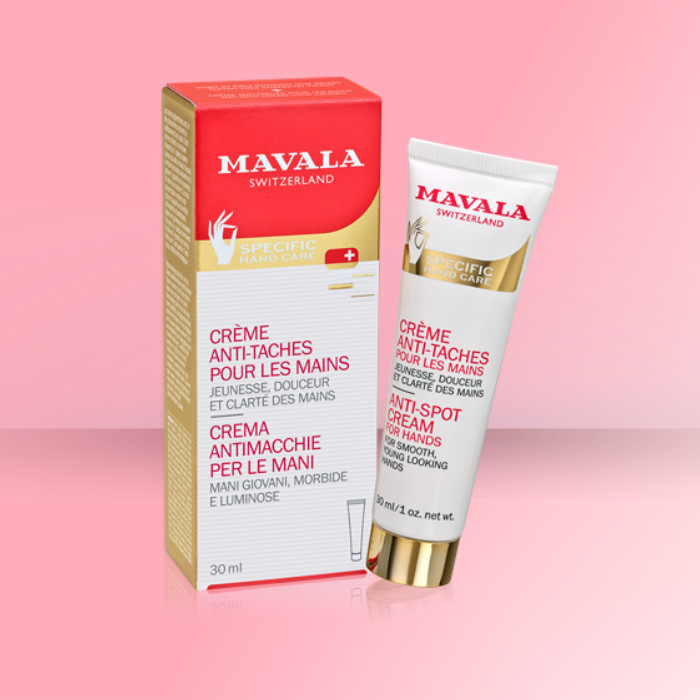 MAVALA cuidado y belleza para uñas, piel alta calidad. CUIDADOS ESPECÍFICOS Crema antimanchas.