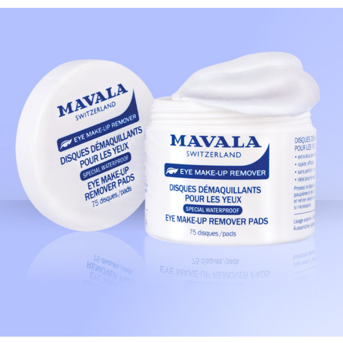 MAVALA cuidado y belleza para uñas, piel alta calidad. DESMAQUILLANTES DE OJOS Discos desmaquillantes.