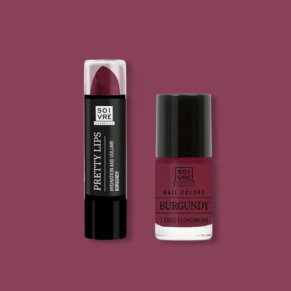 SOIVRE COSMETICS. Cosmética saludable. SOIVRE el cuidado integral y específico que tu piel necesita. ESMALTE DE UÑAS BURGUNDY 6ML Nails. 7 Free. Longwear.