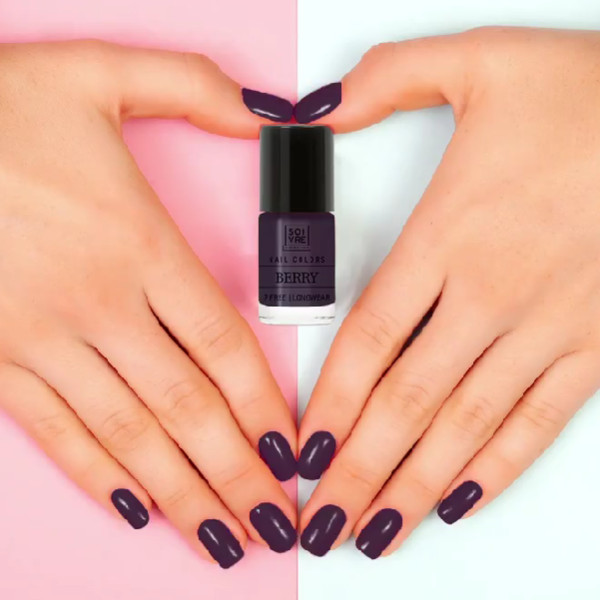 SOIVRE COSMETICS. Cosmética saludable. SOIVRE el cuidado integral y específico que tu piel necesita. ESMALTE DE UÑAS VIOLET 6ML Nails. 7 Free. Longwear.