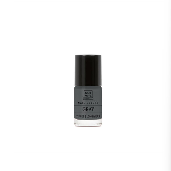 SOIVRE COSMETICS. Cosmética saludable. SOIVRE el cuidado integral y específico que tu piel necesita. ESMALTE DE UÑAS GRAY 6ML Nails. 7 Free. Longwear.