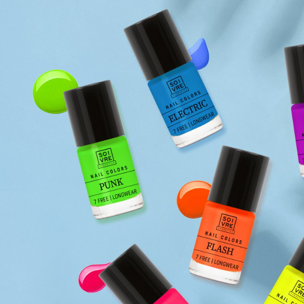 SOIVRE COSMETICS. Cosmética saludable. SOIVRE el cuidado integral y específico que tu piel necesita. ESMALTE DE UÑAS FLUOR 6ML Nails. 7 Free. Longwear.