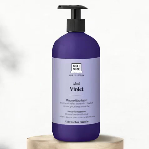 SOIVRE COSMETICS. Cosmética saludable. SOIVRE el cuidado integral y específico que tu piel necesita. MASCARILLA CAPILAR 500ML. Violet. Elimina los tonos amarillentos no deseados.