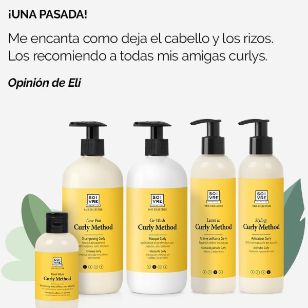 SOIVRE COSMETICS. Cosmética saludable. SOIVRE el cuidado integral y específico que tu piel necesita. CREMA DE PEINADO 250ML. Curly Method. Paso 3 Leave-in. Repara y define rizos.