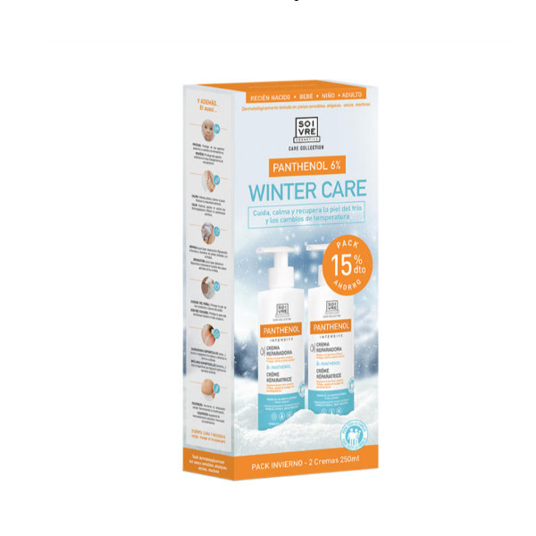 SOIVRE COSMETICS. Cosmética saludable. SOIVRE el cuidado integral y específico que tu piel necesita. PACK PANTHENOL 6% WINTER CARE 2 X 250 ML Panthenol. Restaura la barrera cutánea.