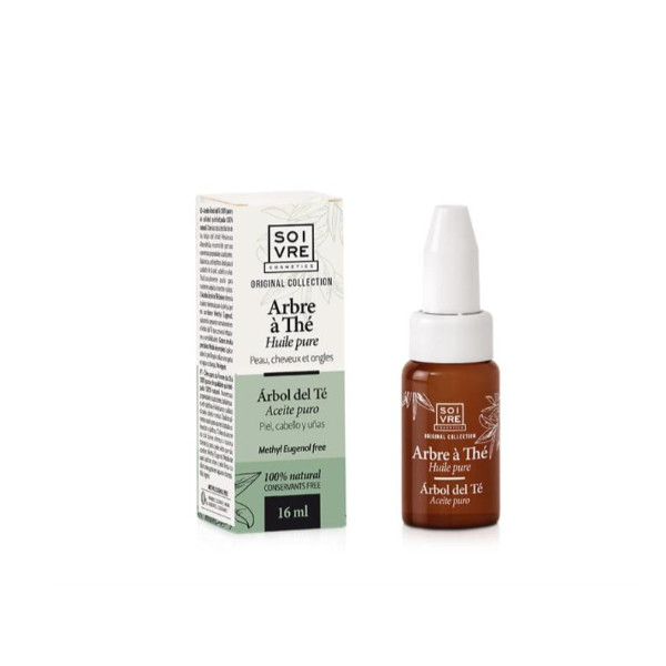 SOIVRE COSMETICS. Cosmética saludable. SOIVRE el cuidado integral y específico que tu piel necesita. ACEITE PURO 16ML Árbol del Té. Propiedades cicatrizantes, balsámicas y antisépticas.