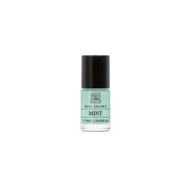 SOIVRE COSMETICS. Cosmética saludable. SOIVRE el cuidado integral y específico que tu piel necesita. ESMALTE DE UÑAS MINT 6ML Nails. 7 Free. Longwear.