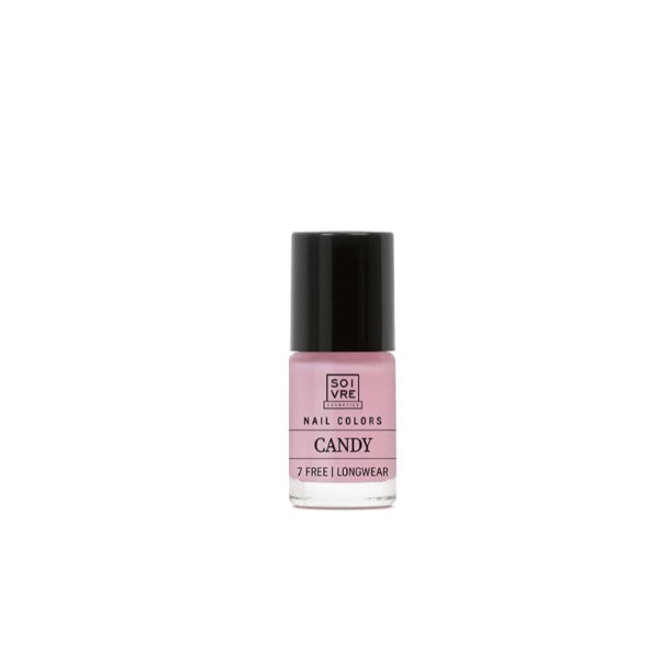 SOIVRE COSMETICS. Cosmética saludable. SOIVRE el cuidado integral y específico que tu piel necesita. ESMATE DE UÑAS CANDY 6ML Nails. 7 Free. Longwear.